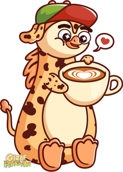 Girafpingvin uden sin morgenkaffe? Aldrig! ☕😎