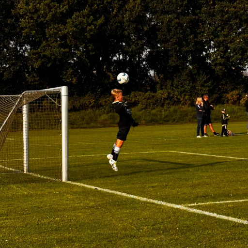 Photo by girafpingvin (Daniel Bahl)🦒️🐧️ on August 19, 2024. May be an image of 3 people, people playing football, people playing soccer, ball, sports equipment, grass, stadium and text.